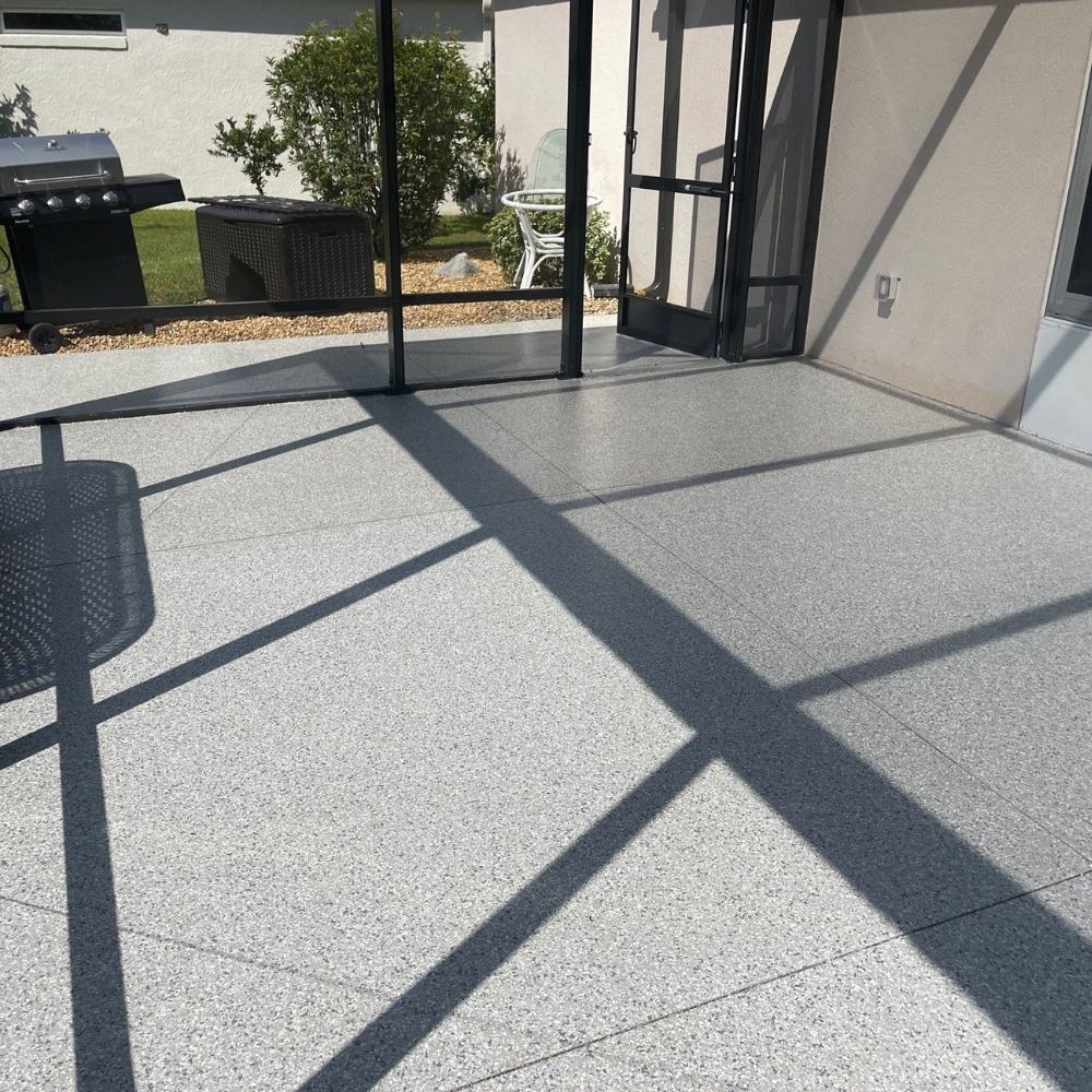 Concrete Patio Coating Project In The Villages, FL